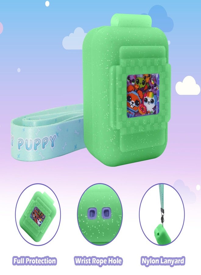 Taladad Silicone Cover Case for Bitzee Interactive Toy Digital Pet,Cases with Lanyard,Protective Case Holder Skin for Bitzee Virtual Electronic Pets for Girls & Boys (Green) - Image 4